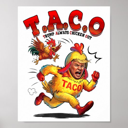 Grappige Taco Trump Kipt Altijd Shirt Mannen Wom Poster (Voorkant)