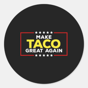 Grappige Taco Trump Piept Altijd Maakt Taco Gre Ronde Sticker