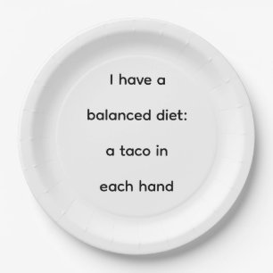 Grappige Taco Uitgebalanceerd Dieet Papieren Bord