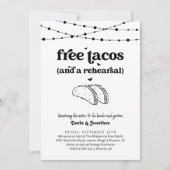 Grappige tacos bruiloft repetitie diner uitnodigin kaart (Voorkant)