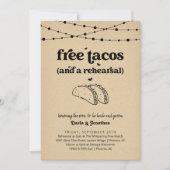 Grappige tacos bruiloft repetitie diner uitnodigin kaart (Voorkant)