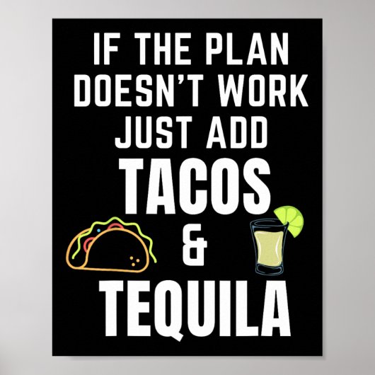 Grappige taco's en tequila citaat voor Cinco de Ma Poster (Voorkant)