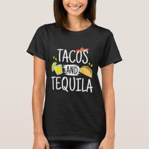 Grappige Tacos En Tequila Mexicaanse Sombrero T-sh T-shirt