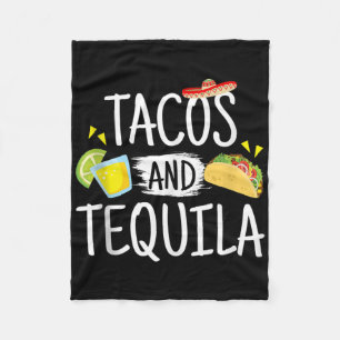 Grappige taco's en tequila Mexicaanse sombrero Tan Fleece Deken