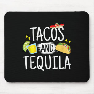 Grappige taco's en tequila Mexicaanse sombrero Tan Muismat