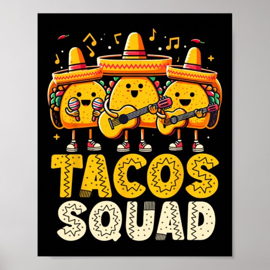 Grappige Tacos Squad Cinco De Mayo Mexicaans Feest Poster (Voorkant)