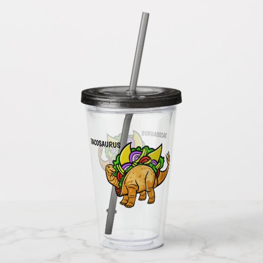 Grappige TACOSAURUS custom tumblers Acryl Drinkbeker (Achterkant)