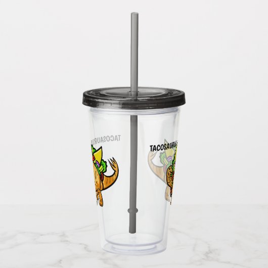 Grappige TACOSAURUS custom tumblers Acryl Drinkbeker (Rechts)