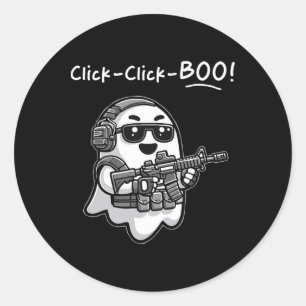 Grappige Tactische Geest Klik op Boek Halloween Ve Ronde Sticker
