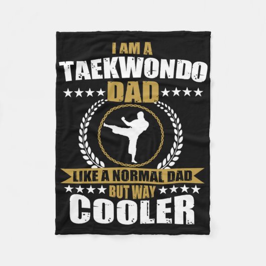 Grappige Tae Kwon Do Vechtende Vader Taekwondo Voo Fleece Deken (Voorkant)