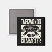 Grappige Taekwondo Bouwt Karakter Magneet (Voorkant / Achterkant)