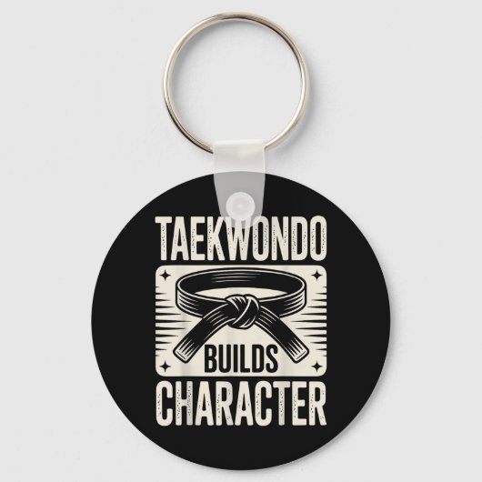 Grappige Taekwondo Bouwt Karakter Sleutelhanger (Voorkant)