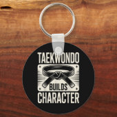 Grappige Taekwondo Bouwt Karakter Sleutelhanger (Voorkant)