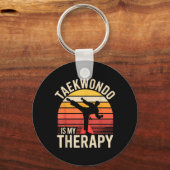 Grappige Taekwondo is Mijn Therapie Sleutelhanger (Voorkant)