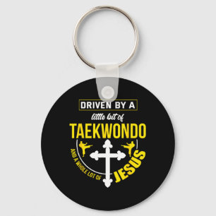 Grappige Taekwondo Jezus Vechtkunst Christelijk Sleutelhanger