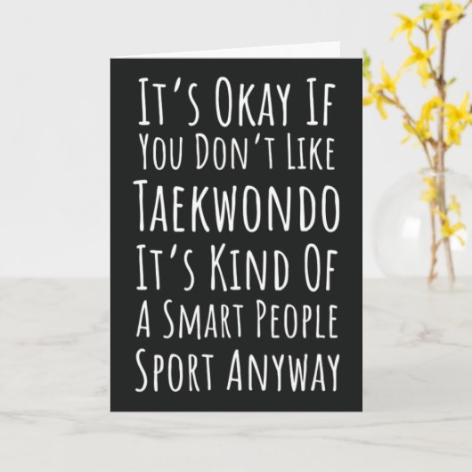 Grappige Taekwondo Kaart Vechtkunst Vechten Vechte (Gele Bloem)