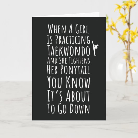 Grappige Taekwondo Kaarten Voor Haar Tiener Meisje (Gele Bloem)