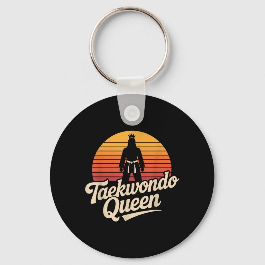 Grappige Taekwondo Koningin Sleutelhanger (Voorkant)