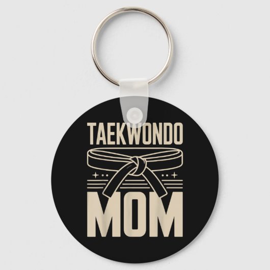 Grappige Taekwondo Moeder Sleutelhanger (Voorkant)