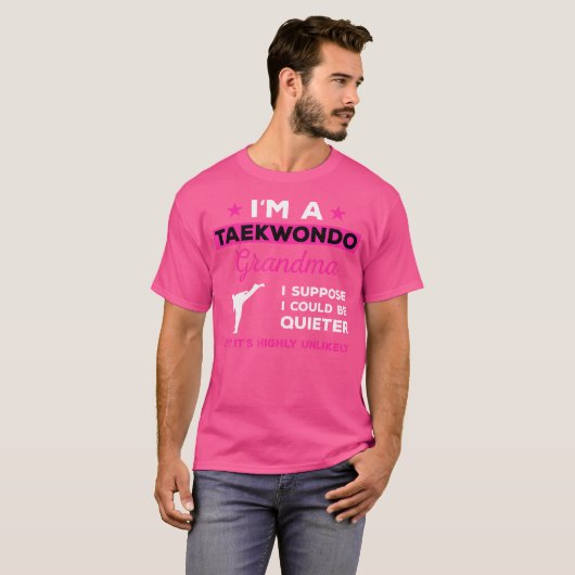 Grappige taekwondo oma karate vechtsporten t-shirt (Voorkant volledig)