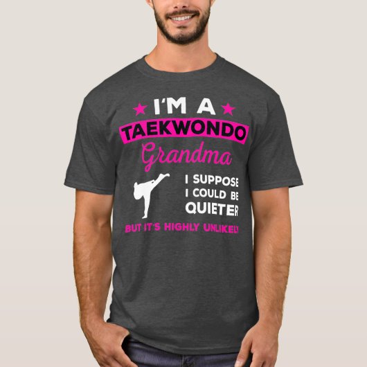 Grappige taekwondo oma karate vechtsporten t-shirt (Voorkant)