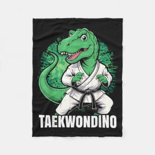 Grappige Taekwondo T Rex Dinosaur Lieve Vechtkunst Fleece Deken