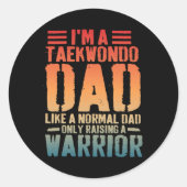 Grappige Taekwondo vader als normale vader Taekwon Ronde Sticker (Voorkant)