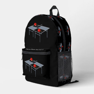 Grappige tafeltennis geserveerd, volledige print r bedrukte rugzak