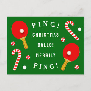 Grappige Tafeltennis Kerst Feestdagenkaart