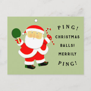 Grappige Tafeltennis Kerst Feestdagenkaart