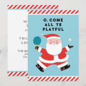 Grappige Tafeltennis Kerstmis Feestdagenkaart (Voorkant / Achterkant)