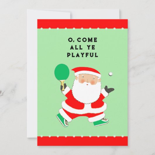 Grappige Tafeltennis Kerstmis Feestdagenkaart (Voorkant)