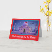 Grappige Taj Mahal Kerstkaart. Kaart (Gele Bloem)