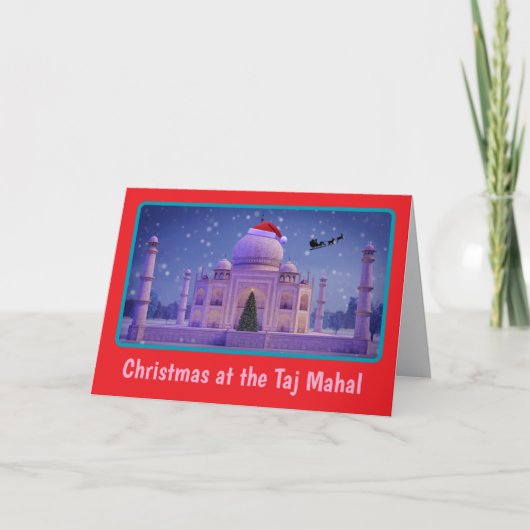 Grappige Taj Mahal Kerstkaart. Kaart (Voorkant)