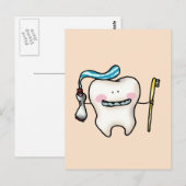 grappige tand-cartoon briefkaart (Voorkant / Achterkant)