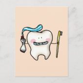 grappige tand-cartoon briefkaart (Voorkant)