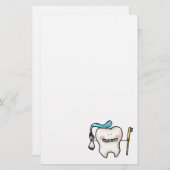 grappige tand-cartoon briefpapier (Voorkant / Achterkant)