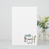 grappige tand-cartoon briefpapier (Staand voorkant)