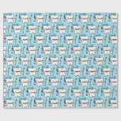 grappige tand-cartoon cadeaupapier (Vlak)