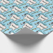 grappige tand-cartoon cadeaupapier (Hoek)