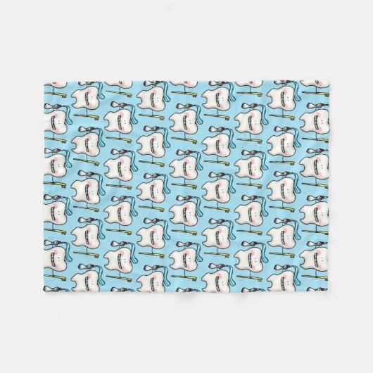 grappige tand-cartoon fleece deken (Voorkant (Horizontaal))