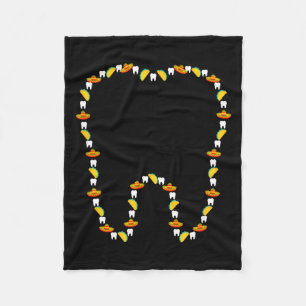 Grappige tand cinco de mayo tandarts tandheelkundi fleece deken