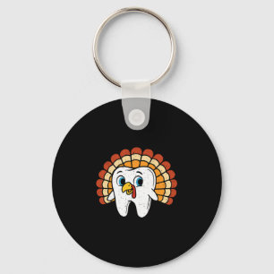 Grappige Tand Kalkoen Tandarts Thanksgiving Herfst Sleutelhanger