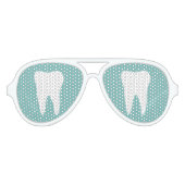 Grappige tand logo party tinten voor tandartsprakt aviator zonnebril (Voorkant)