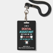Grappige TANDAARTSASSISTENTE De Helft Tand Badge (Voorzijde met lanyard)