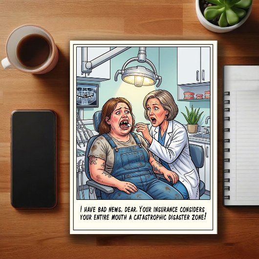 Grappige Tandarts Cartoon Briefkaart