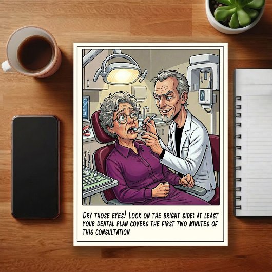 Grappige Tandarts Cartoon Briefkaart