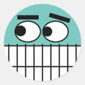 Grappige tandarts cartoon sticker voor tandartspra (Voorkant)