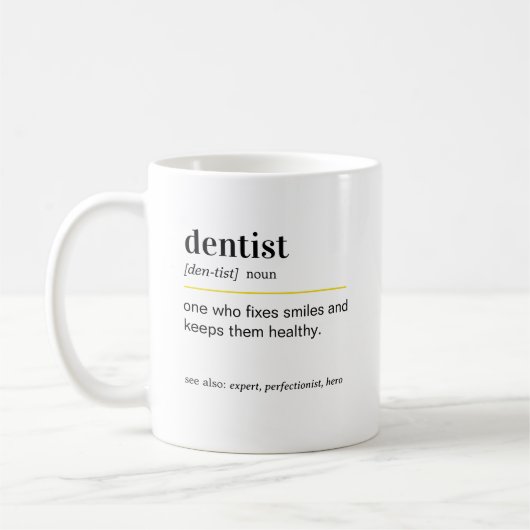Grappige Tandarts Definitie Cadeau Koffiemok (Links)