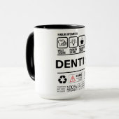 Grappige Tandarts Handling Informatie Mok (Voorkant links)